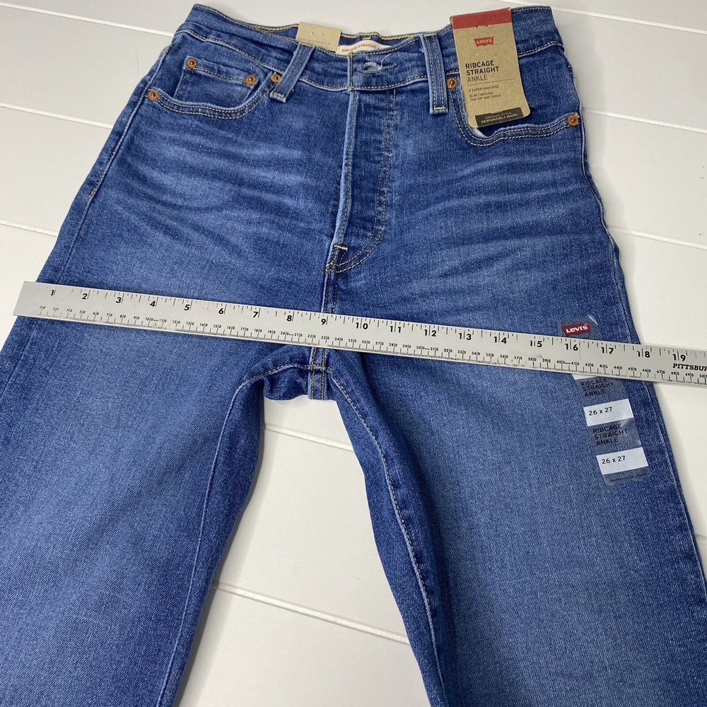 Levis Ribcage Straight Ankle Button Fly Super High Rise Jeans Size 26X27 - Picture 11 of 16